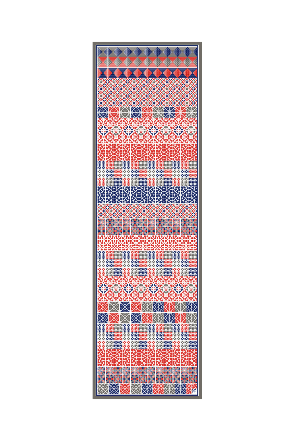 Lattice Door Pattern Mix - Red
