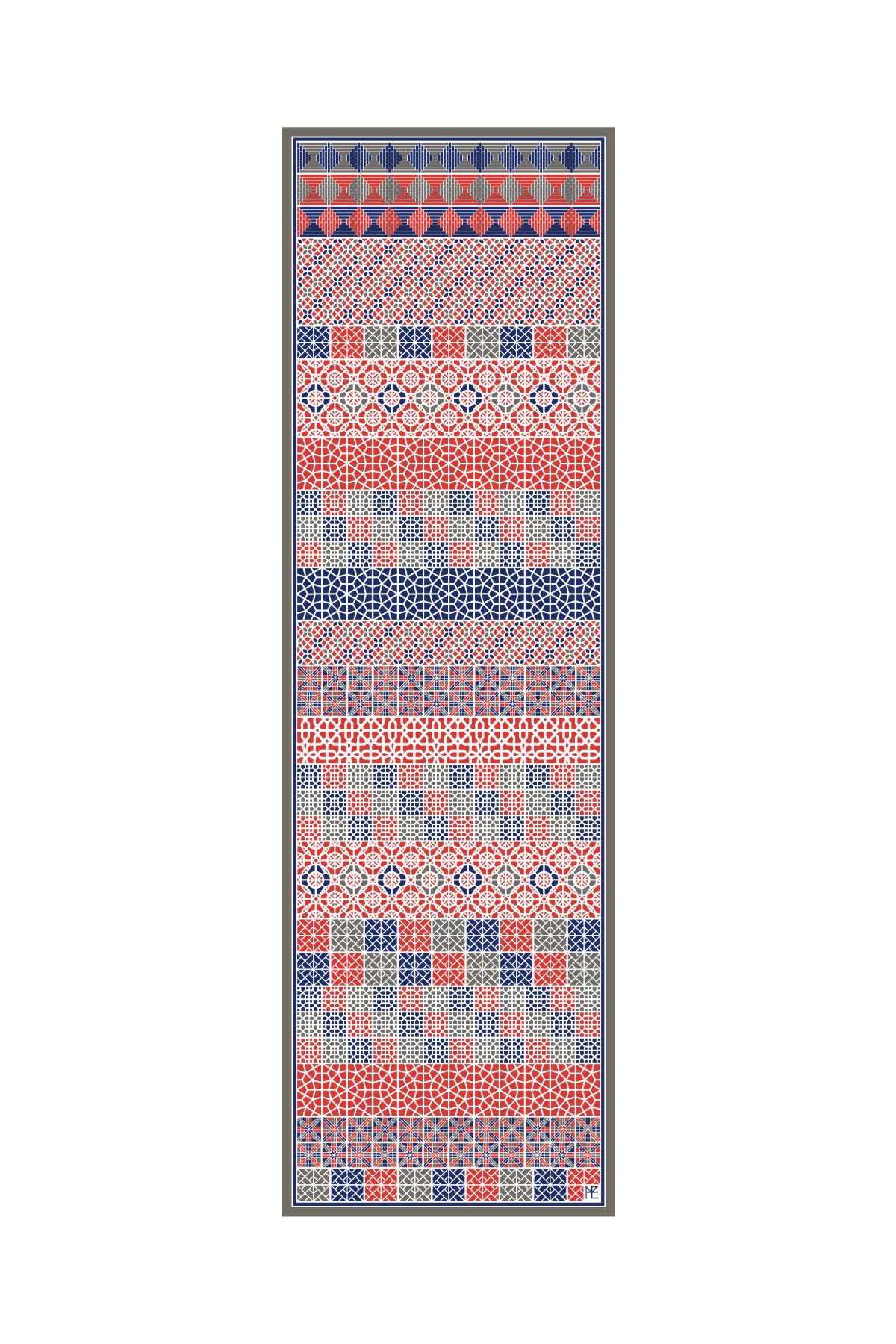 Lattice Door Pattern Mix - Red